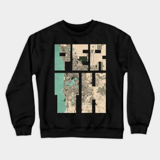 Perth, Australia City Map Typography - Vintage Crewneck Sweatshirt